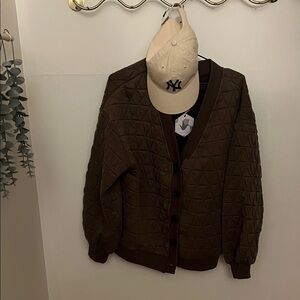 Brown Cardigan Womens s/m fit NEW